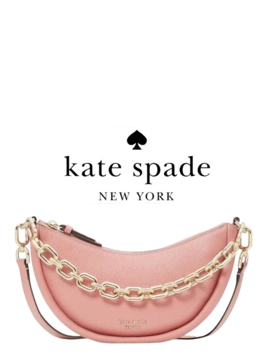 kate spade Handbags - NWT AUTHENTIC Kate Spade Convertible Crossbody Smile Bag Pink Leather Gold Chain